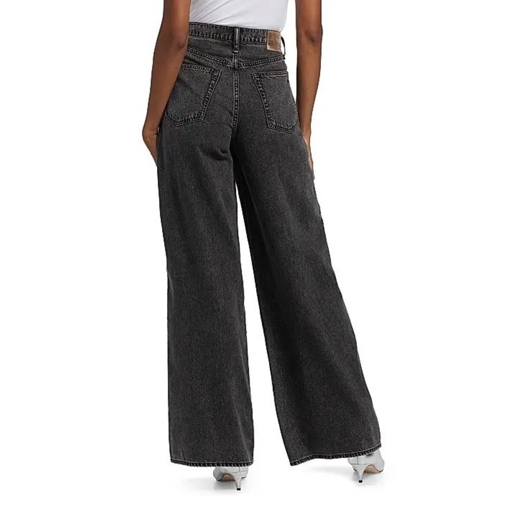 Rag & Bone Angelique Jewel Sofie High-Rise Ultra Wide Leg Jeans Black 34 NWT - Picture 2 of 8